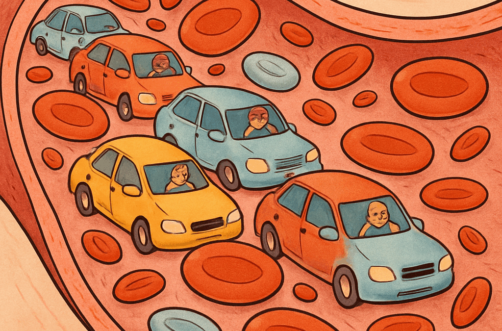 cholesterol jam in blood vessel